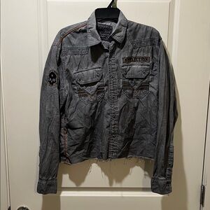 Affliction cropped Jacket with Embroidery